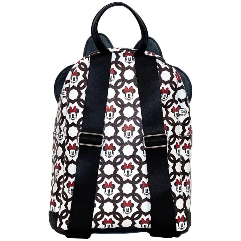 Minnie Mouse 10" Mini Deluxe Backpack With 1 Front Pocket And Large Bow - NWT - Picture 3 of 6